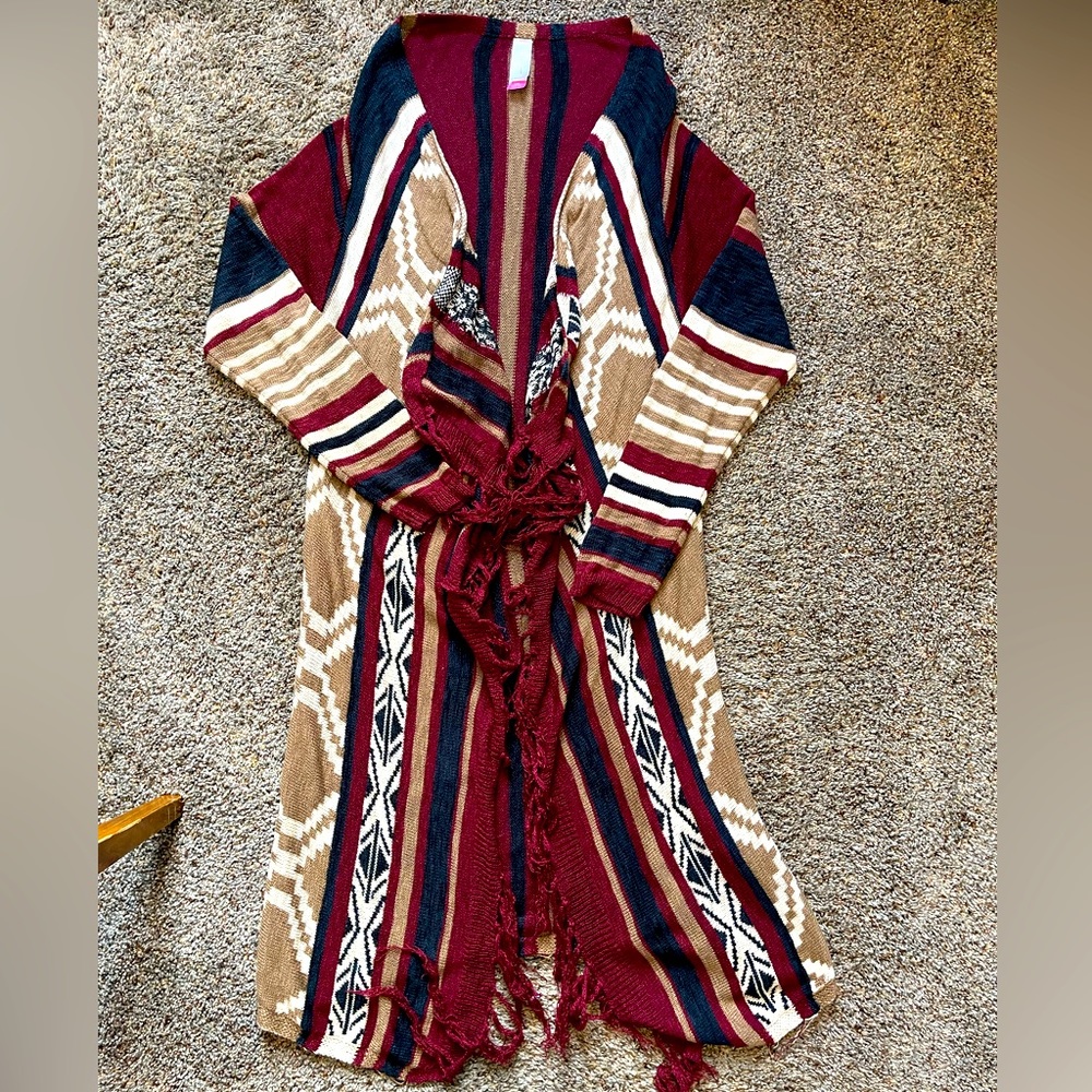 No Boundries Southwestern Style Coverall Cardigan